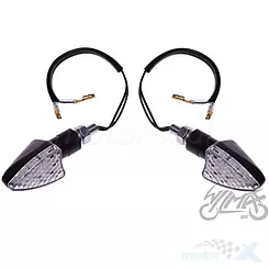 Blinker M8 LED schwarz weißes Glas