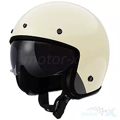 Jethelm mit Visier, ohne Windschild, LS2 OF601 BOB II Cremig