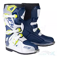 Motorradstiefel für Kinder UFO Plast Typhoon Junior Cross / Offroad Blue White