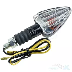 Blinker M8 Carbon Kegel nacięcia weißer Glas