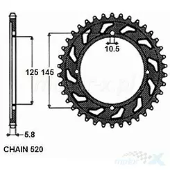 Hinterrad-Kettenrad SUNSTAR STAHL SUNR1-3538 39 Zähne