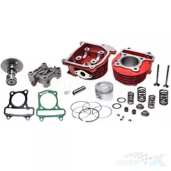 Kompletter Zylinder mit kompletter Kopf, 80cc, Tuning, rot, ohne EGR, großes Kit, WM Motor, 139QMB 4T AC