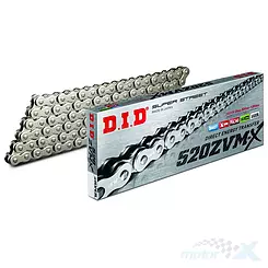 Antriebskette 520ZVMX, X-Ring, bis 1200ccm, S&S - silber, DID [Gruppe]