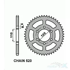 Hinteres Kettenrad Cagiva.125 Alletta / Blues / FrecC BER1397-40