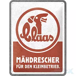 Tafel, Plakat 15x20 cm, geprägtes Blech, Claas Mahdrescher 26272