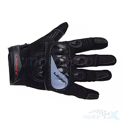 Motorradhandschuhe Leoshi schwarz grau 