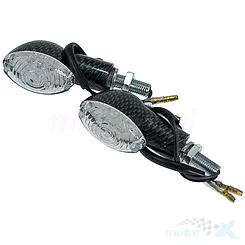 Blinker M10 LED Carbon weißer Glas