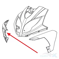 Vordere rechte Seitenverkleidung grau mit J9 Aufkleber Keeway Fact Evo 65317B59016Z
