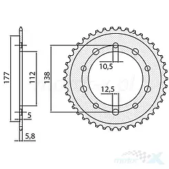 Hinteres Kettenrad 520 43 Zähne Sunstar (JTR1316)