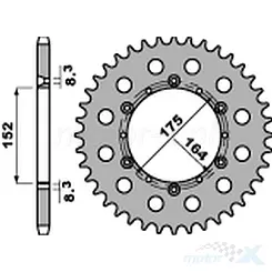 Hinterradkettenrad PBR 85644F (JTR853.44)
