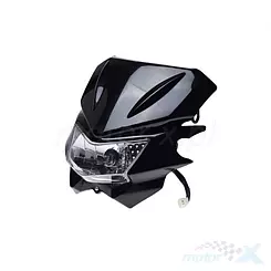Universelle Enduro-Scheinwerfer mit Schutz, schwarz, HS1 35/35W Glühbirne