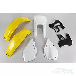 Satz Karosserieschutz gelb-weiß-schwarz UFO Plast Suzuki RM 125 / 250 96-98