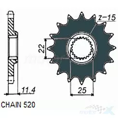 Vorderes Kettenrad Sunstar  SUNF360  14 Zähne