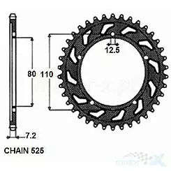 Hinteres Kettenrad SUNSTAR STAHL SUNR1-4335 46 Zähne