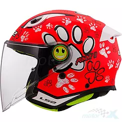 Kinderhelm, offen, LS2 OF622 Funny II Paws Rot