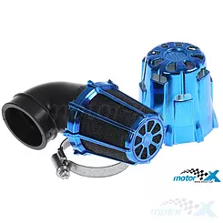 Konischer Luftfilter 32mm 90° Schwamm blau Polini Air Box Mini