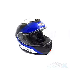 Klapphelm mit Sonnenblende Vcan V272 Wave Schwarz-Blau-Weiß