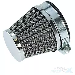 Kegelförmiger Luftfilter 46mm 0° Chrom