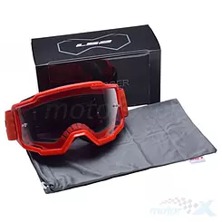 Motorradbrille, LS2 Charger Red Clear Vision, klares Visier