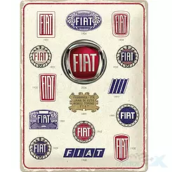 Schild, Poster 30x40 cm, geprägtes Blech, Fiat Evolution Nostalgic Art 23297