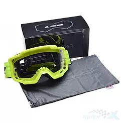 Motorrad-Brille, LS2 Charger Yellow Clear Vision, klares Glas