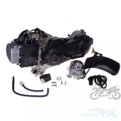Kompletter Motor 80cc, Abdeckung 430mm, für 12" Rad, lange Welle, ohne AGR, 139QMB/QMA (GY6 50) 4T