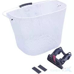 Lenker Fahrradkorb, CL-05, Metall, weiß, mit Halterung
