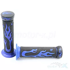 Lenkergriffe komplett, Durchmesser 22-24mm, Power Froce Flame Blue, ATV Off-Road / MotoCross / PitBike / DirtBike