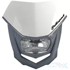 Universal-Frontscheinwerfer, weiß grau, Halogenlampe, Polisport HALO 8657400043
