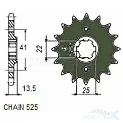 Vorderes Kettenrad Sunstar  SUNF405  17 Zähne