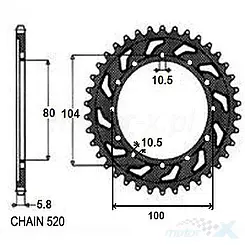 SUNSTAR Hinteres Kettenrad ALUMINIUM  SUNR5-3356-42