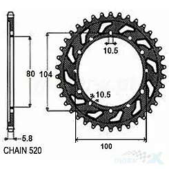 Hinteres Kettenrad SUNSTAR STAHL SUNR1-3356 42 Zähne