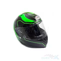 Motorradhelm mit Visier Vcan V128 3C Schwarz-Grün