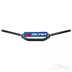 Schwarzer Lenker mit Querstrebe und blauem Pad, FATBAR 28.6mm, Scar Racing MCGRATH/SHORT S9172BL