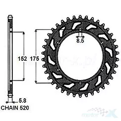 SUNSTAR Hinteres Kettenrad STAHL  SUNR2-3685-50
