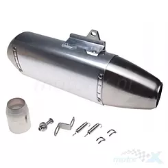 Schalldämpfer, Universal-Auspuff, silber, WM Motor