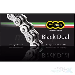 Antriebskette 520ZRA, Z-Ring, bis 600ccm, Clip+Niet, schwarz, Regina Dual Black [Gruppe]