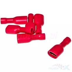 Doppelter isolierter, weiblicher Stecker, 6,4x0,8 mm, rot