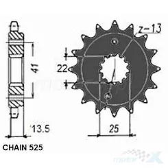 Vorderes Kettenrad Sunstar  SUNF406  15 Zähne