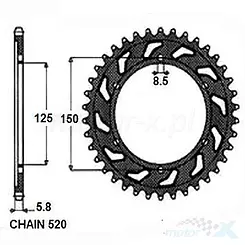 SUNSTAR Hinteres Kettenrad STAHL SUNR1-3547-52