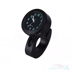 Armbanduhr, universell, für Lenkrad 22 mm oder 25 mm, schwarzes Zifferblatt, blaue Ziffern