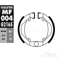 Bremsbacken 80x18mm Galfer MF004