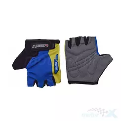 Kinder Fahrradhandschuhe Leoshi blau-gelb
