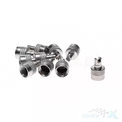 Ventilkappen mit Schlüssel, Metall, Silber, 2 Stück