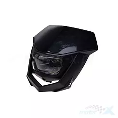 Universelle Enduro-Frontlampe mit Schutzgitter, schwarz, HS1 35/35W Glühbirne