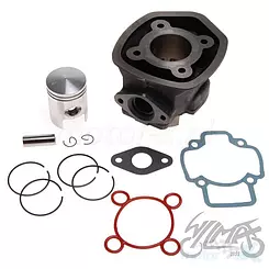 Cylinder komplett 40.00mm 50cc Gusseisen, fünfeckiger Kolbenbolzen 12mm WM Motor Gilera / Piaggio LC