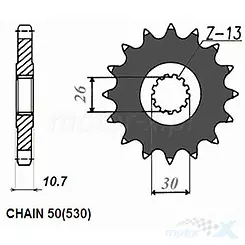 Vorderes Kettenrad Sunstar SUNF517  17 Zähne