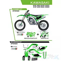Grünes Karosserie-Schutzset UFO Plast Kawasaki KXF 250 / 450