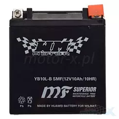 Wartungsfreie Batterie WM Motor SMF YB10L-B 12V 10Ah 135x90x145mm