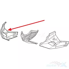 Untere rechte Abdeckung, Bugspoiler, black 021Z, Keeway RKF 125 2020 65407L43021Z
